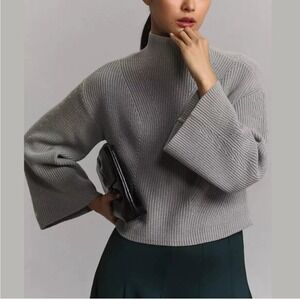 Maeve Ribbed Mock Neck modern elevated quiet luxury sophisticated Sweater XL